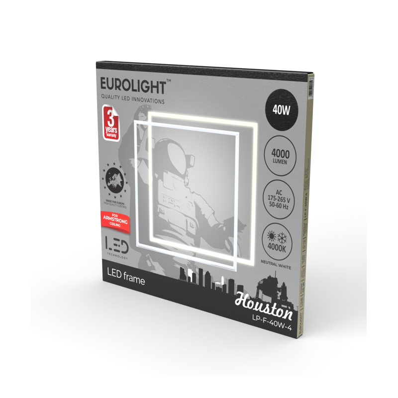 LED šviestuvas rėmelis 40W 4000K 595x595mm HOUSTON