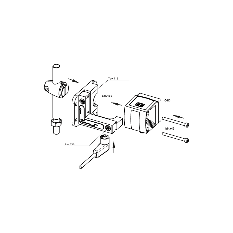 Fine adjustments for O1D tvirtinimo ir reguliavimo rinkinys lazeriniams jutikliams