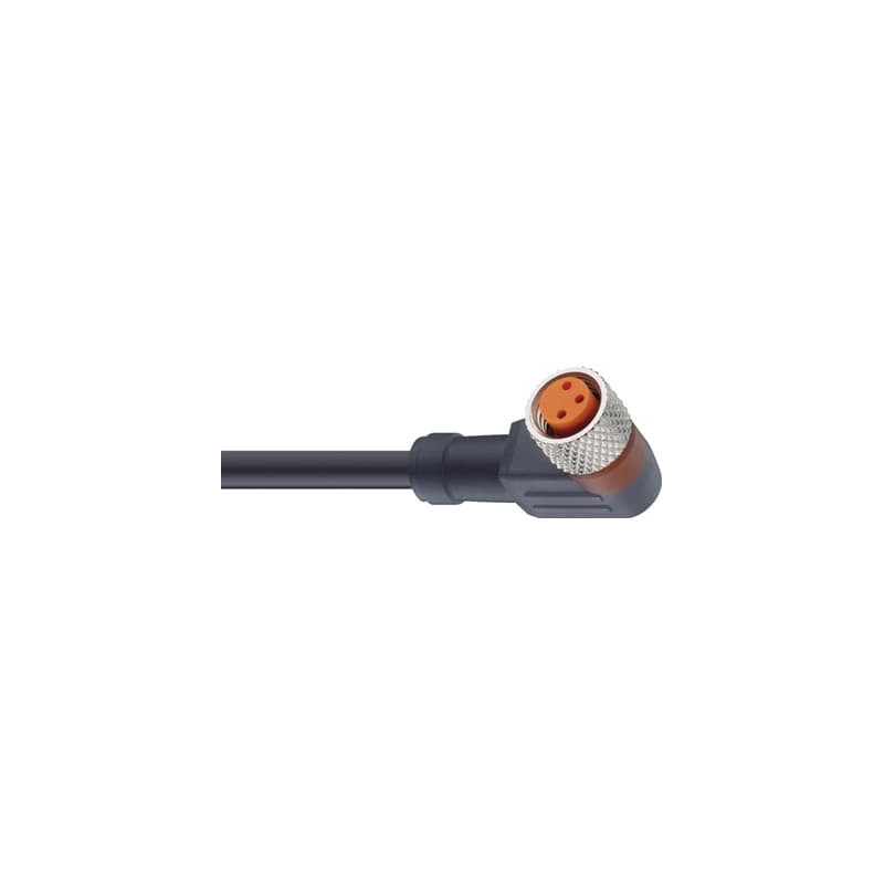 Connector, M8, 5m, female, PIN3, 90