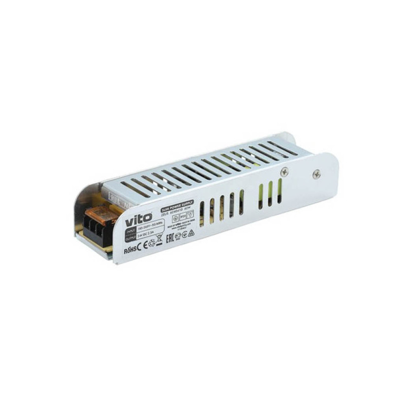 Imp. maitinimo šaltinis, plast. korp., 60W, 24VDC, 2.5A, 32mm pločio, maitinimas 100/240VAC
