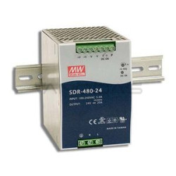 24V 20A Impulse Power Supply, 3-Phase, PFC, DIN Rail Mountable, MEAN WELL