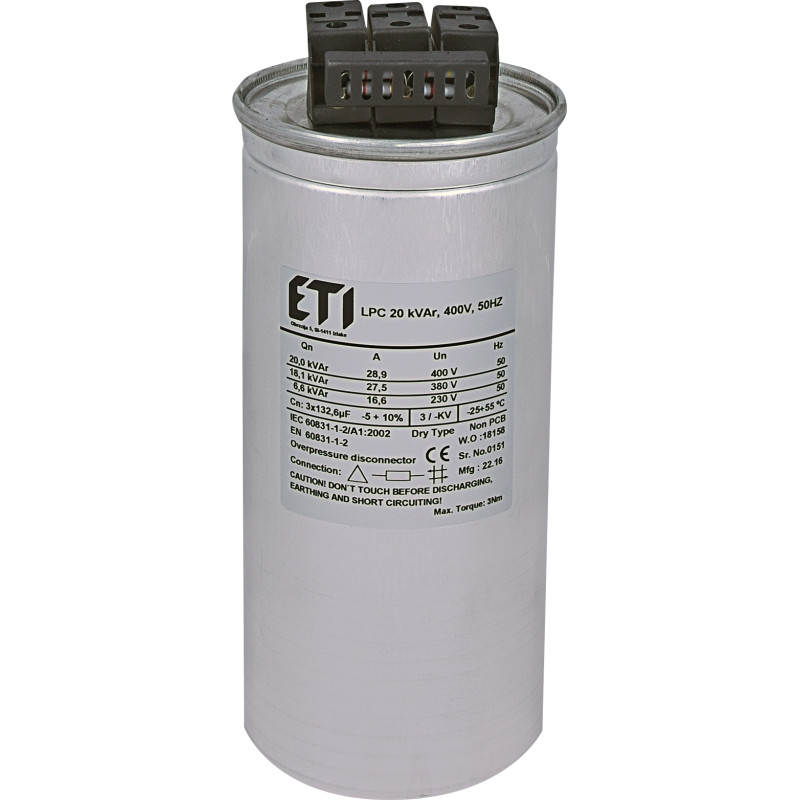 Capacitor LPC 20kVar, 400V, 50Hz