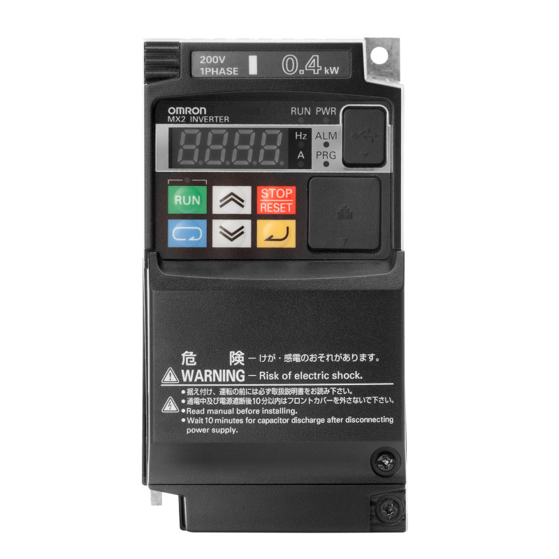 3G3MX2-AB007-EV2 MX Frequency Inverter, Vector Control, 0.75kW, 5.0A, 200VAC, Single-Phase