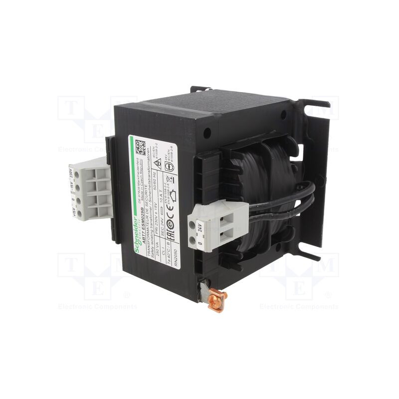 MURR Transformer mains, 250VA, 230VAC, 400VAC, 24V screw type IP00