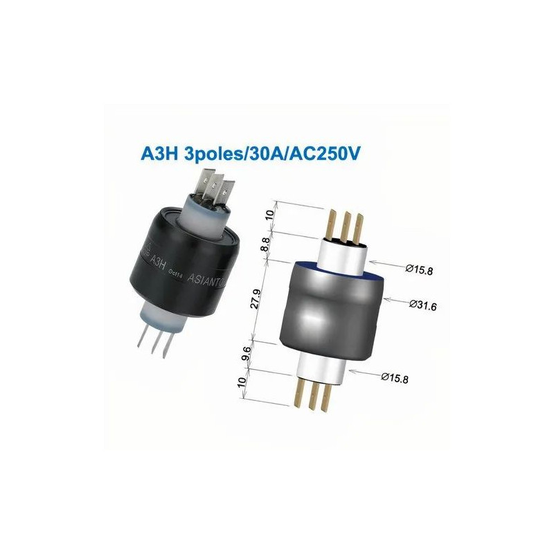 205-H Rotary Electrical Connectors with 2 Conductor Mercotac
