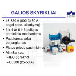 Pasukamas galios skyriklis 250A