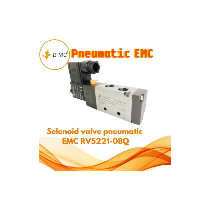 RV5221-08Q-E4 4 1/4 Electromagnetic 5/2 Distribution Valve 24VDC