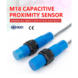 Capacitive sensor M18 Plastic Unshielded AC 12mm NC cable 2m axial