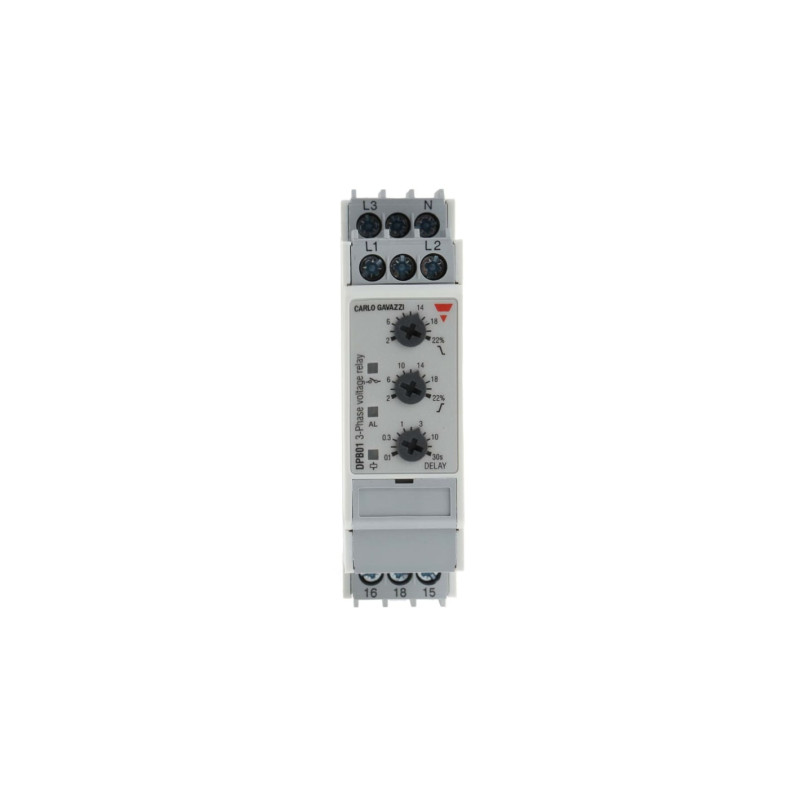 Voltage monitoring relay for DIN rail mounting DPBSPDTIP20