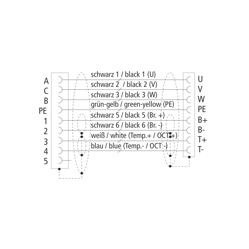 Connecting cable, length 3m, dragchain suitable