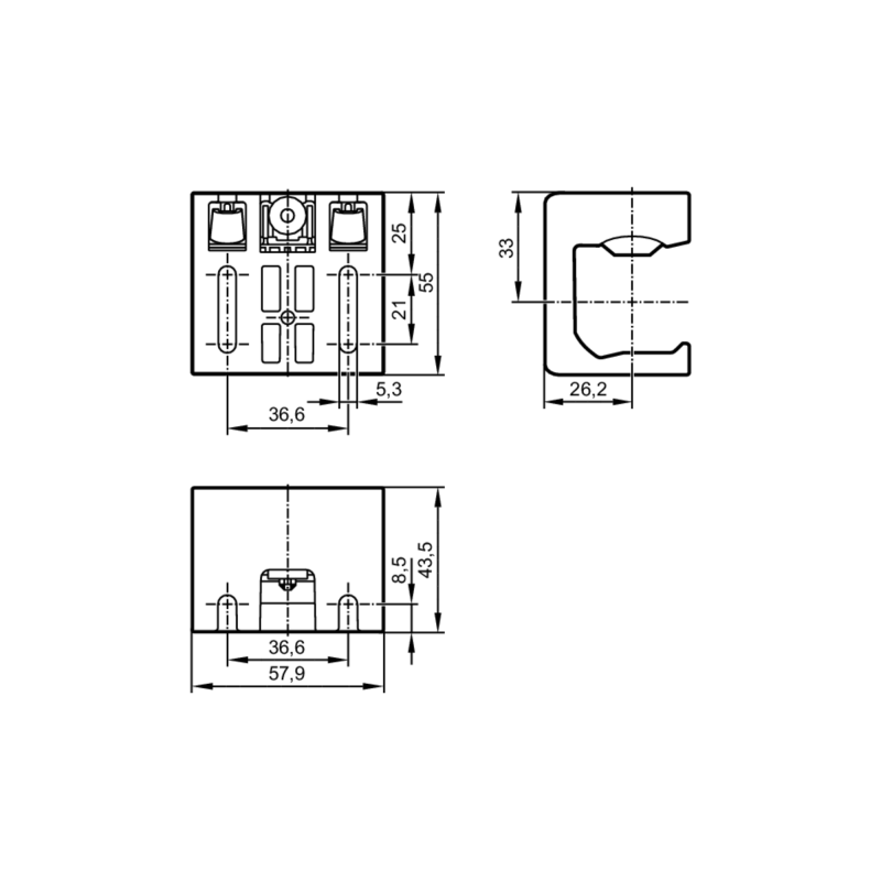 Adjustable angle bracket for safety light grids Ifm