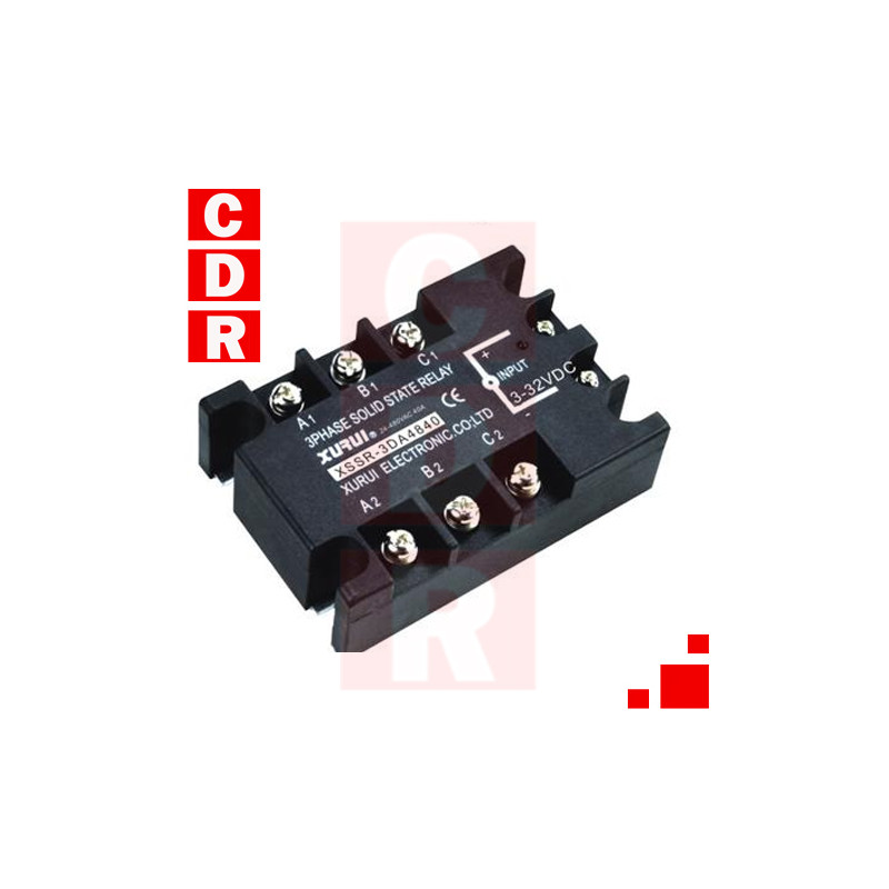 XSSR-3DA4880W4 Solid State Power Relay SSR 80A Three-Phase, Control 3-32VDC, Output 75-480VAC