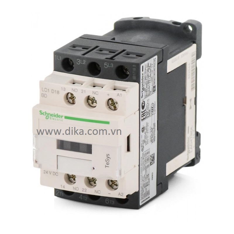 LC1D Kontaktorius 3P 18A 7,5kW 24VDC 3NA