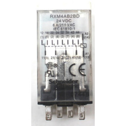 Miniature Relay 4CO with LED 24VDC 6A 10pcs