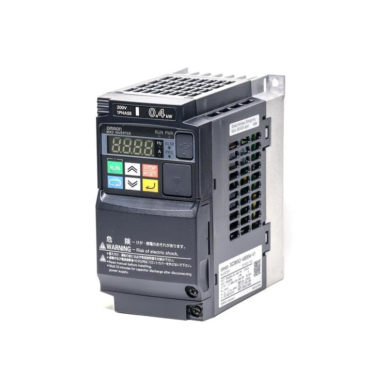 3G3MX2-AB004-EV2 MX Frequency Inverter, Vector Control, 0.4kW, 3.0A, 200VAC, Single-phase, Version 2