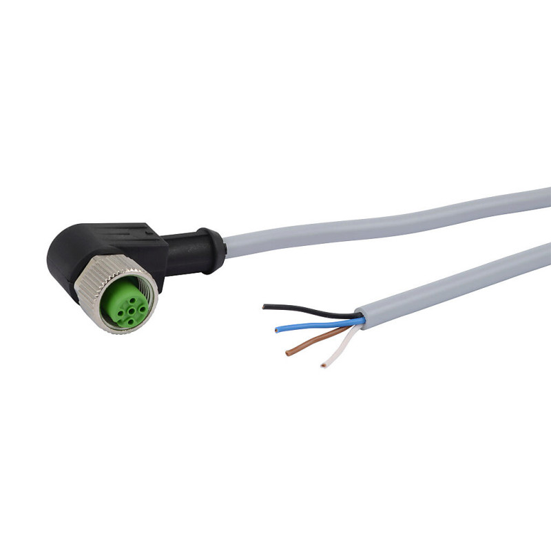 CD12M/0B-070C1 Connector Female M12 90 4 poles cable PVC 7m