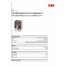 1SDA062738R1 T7S1000FF PR231/P-LS/I In1000A 3P AUT.J