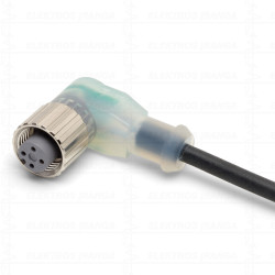XS2FM12PVC5A5M Sensor Cable. M12/5p, PVC, 5 Wires, Angled, 5m