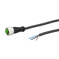 CD12M/0B-020A5 Connector M12-F, 4 poles, 2m, PUR, Axial