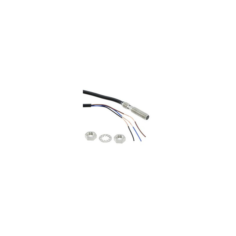 Inductive Sensor, M5, Screen, 1.2mm, PNP-NO, 24VDC, 2m Cable E2E-S05S12-WC-B1
