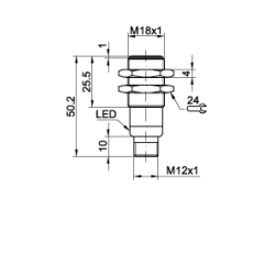 UT 18-270-A-IL4 Ultrag.30-300mm M12 4 PIN.M18