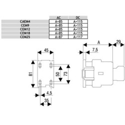 CEM 12.10-24V DC 5.5kW kontaktorius ETI