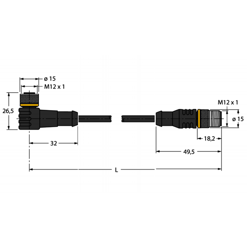 Connection cable RKC4T-0.3-PSG3M/TXL