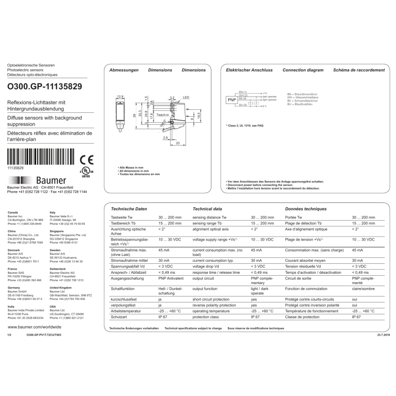 O300.GR-PV1T.72CU/T003 Baumer
