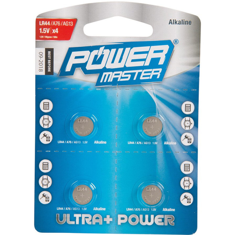 BAT-LR44/EG-B Alkaline LR44 Battery, Coin, R1154 1.5V 150mAh Ø11.6x5mm, 2pcs