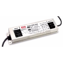 ELG-200-24A-3Y Impulsinis maitinimo šaltinis LED 24V 8.4A, reguliuojamas, PFC, IP65, MEAN WELL