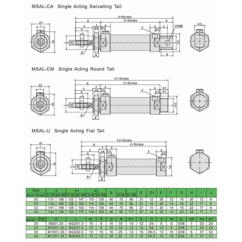 24N2A16A020 MINICYLINDERS