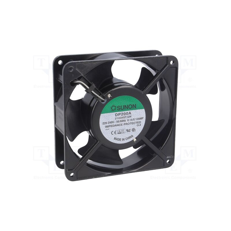 DP200A2123XST Fan 120x120x38mm 230VAC 22W 161m/h 44dBA with input SUNON RoHS