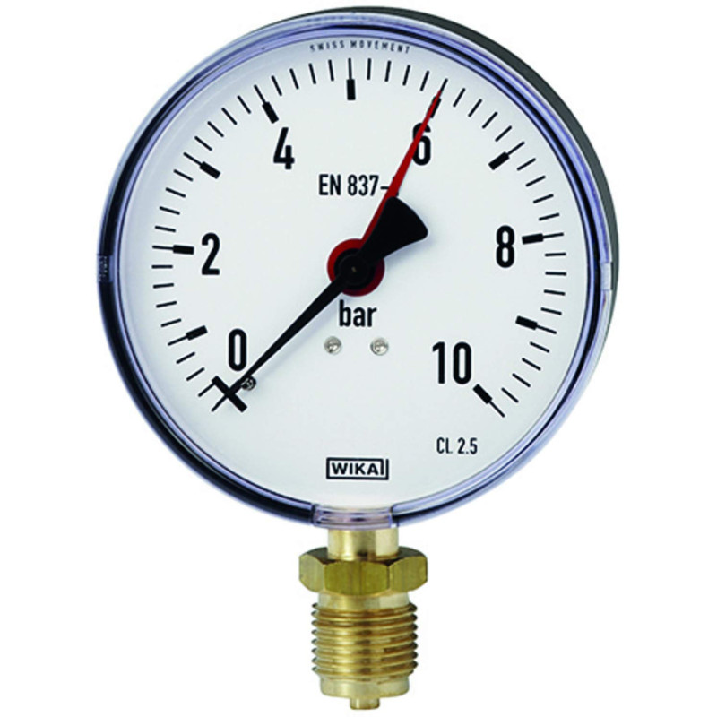 111.10.100, pressure gauge, 0/10bar, G1/2B
