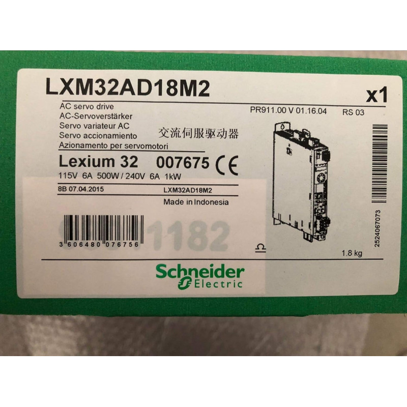 Motion servo drive, Lexium 32, 3A, single phase, supply voltage 115 to 230V, 0.5 to 1kW