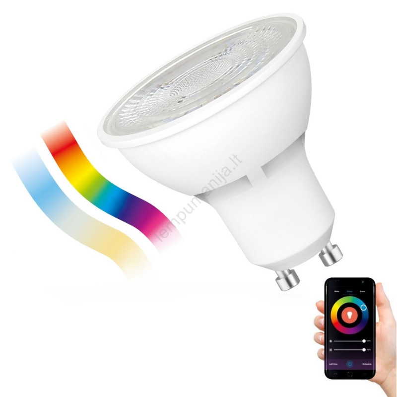 LED Bulb GU10, 230V, 4.5W, 350lm, 2700K - 6500K, RGB, Smart Wi-Fi, App Controlled, TUYA / Smart Life, P8, NEW