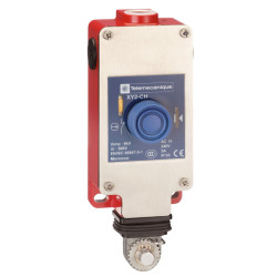 Latching emergency stop rope pull switch