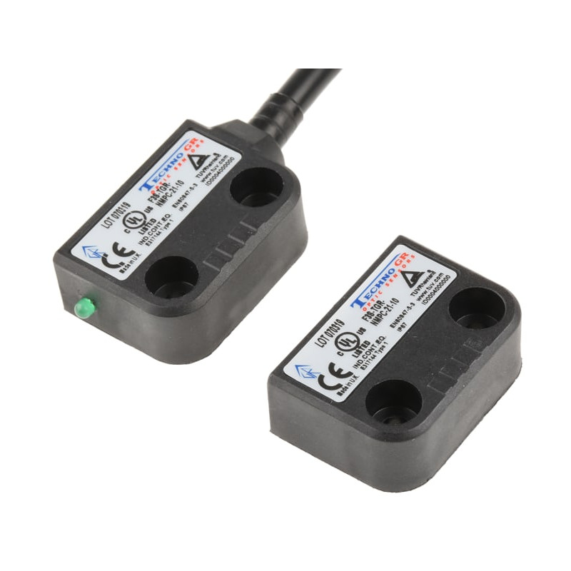 F3S-TGR-NMPC-21-10 Bekontaktis durų jungiklis, Hall koduotas, 10m kabelis 2NC/1NO