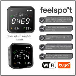 Išmanioji oro kokybės stotelė Feelspot WS2022 NEW NDIR, WIFI, Tuya (matuoja CO2)
