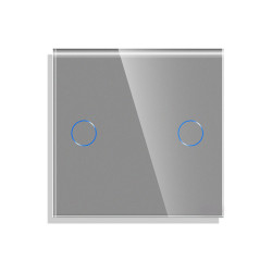 Dvipolis sensorinis jungiklio dangtelis Feelspot, pilkas, 47x47mm