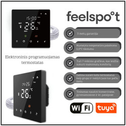 Elektroninis programuojamas termostatas Feelspot WTH22.16 NEW Black, WiFi, Tuya