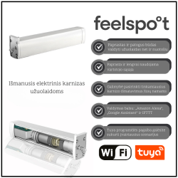 Išmanusis elektrinis karnizas užuolaidoms (4m) Feelspot FS-CMK04W WiFi, Tuya