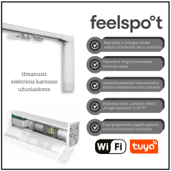 Išmanusis elektrinis užuolaidų bėgelis (5.2m) Feelspot FS-CM05W-5W WiFi, Tuya