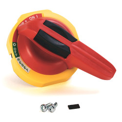 Rotacinė durų rankena Raudona/Geltona su trip indikacija - 140U