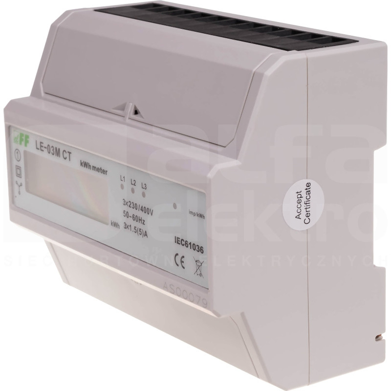 LE-03M CT Elektros skaitiklis - 7 modulių energijos matavimui.