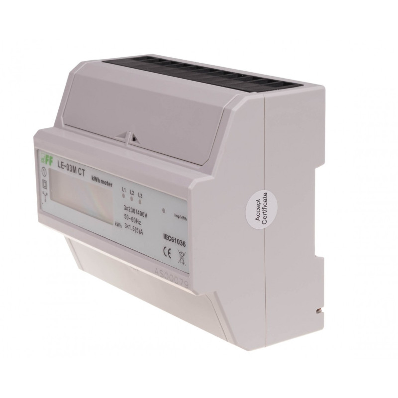 LE-03M CT Elektros skaitiklis - 7 modulių energijos matavimui.