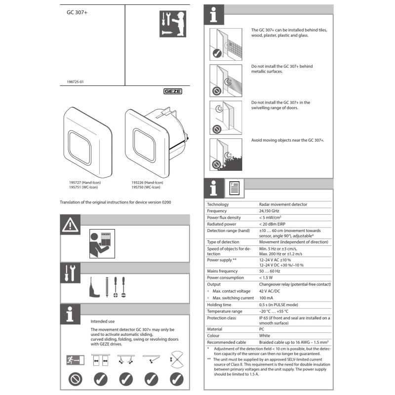 GC 307 Flush Mounted N - elektros instaliacijoms