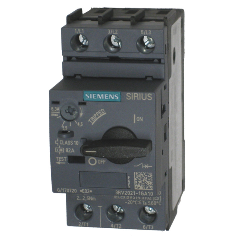 3RV2021-1GA10 Automatinis jungiklis S0 - 2,2 kW, 4,5-6,3A