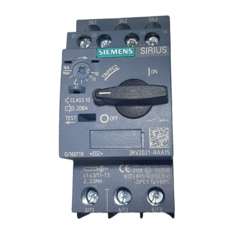 3RV2021-4AA15 Automatinis jungiklis 7,5 kW 10-16 A