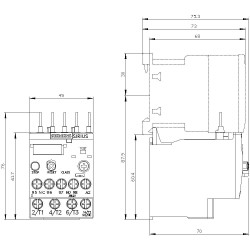 3RU2116-0DB0 Perkrovos relė S00 - 0,22-0,32 A