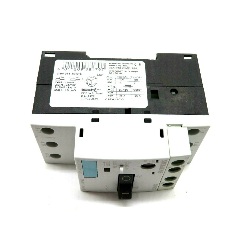 SIEMENS 3RV1011-1CA15 Overload Relay for Automation